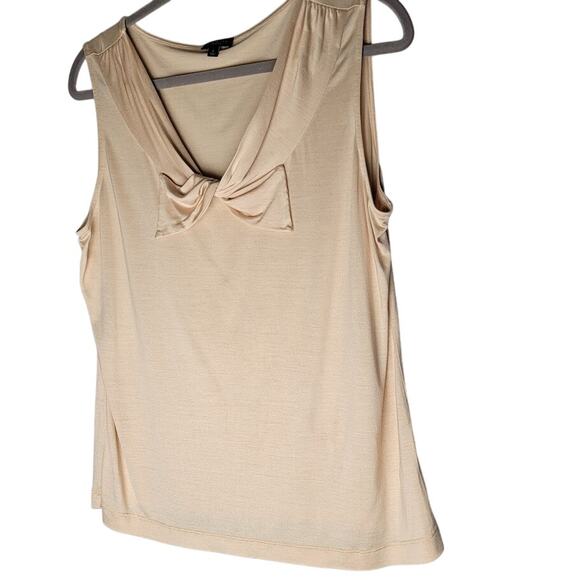 Talbots 100% Silk Sleeveless Blouse Large Beige Soft Flowy Elegant Tank - Picture 1 of 7